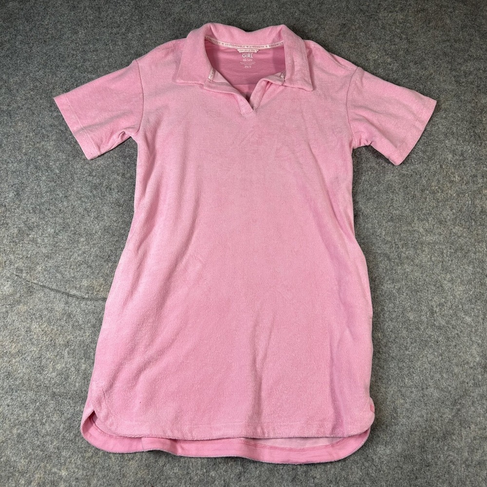 Athleta Girl Terry‎ Cloth Swimsuit Cover Up Dress Size 2XL/16 Pink Pockets